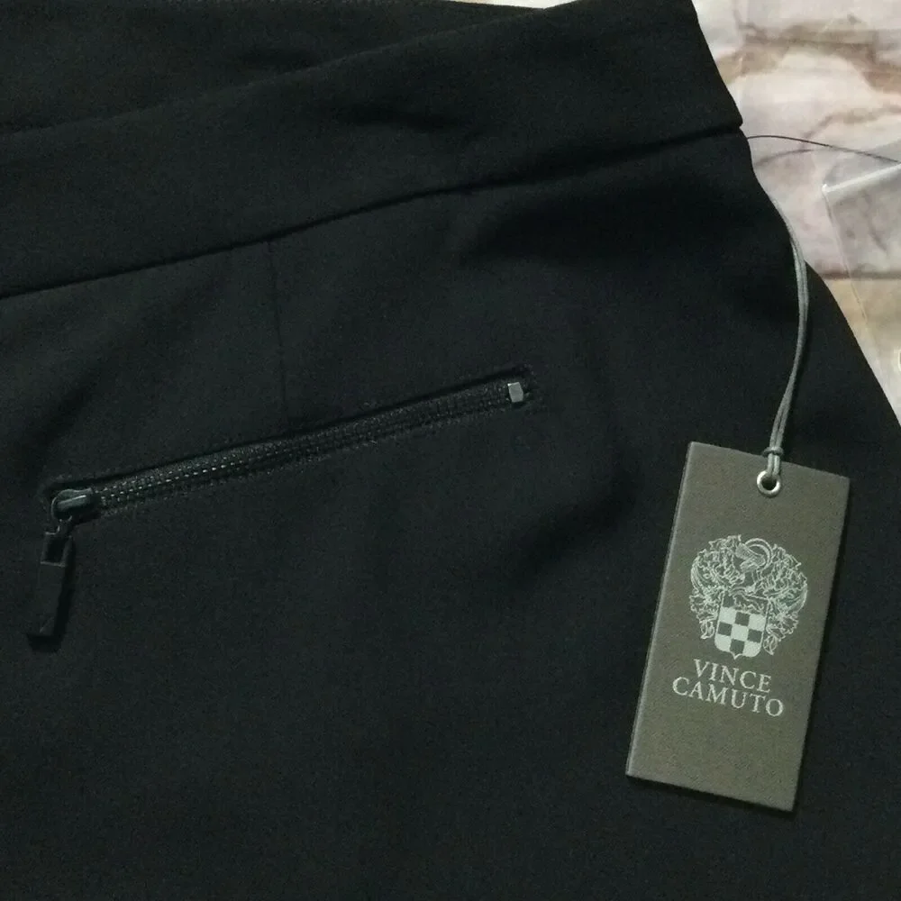 Vince Camuto Womens Pants size 16W new nwt $99 Black Wide Leg Zip Pocket Dress - Picture 8 of 11